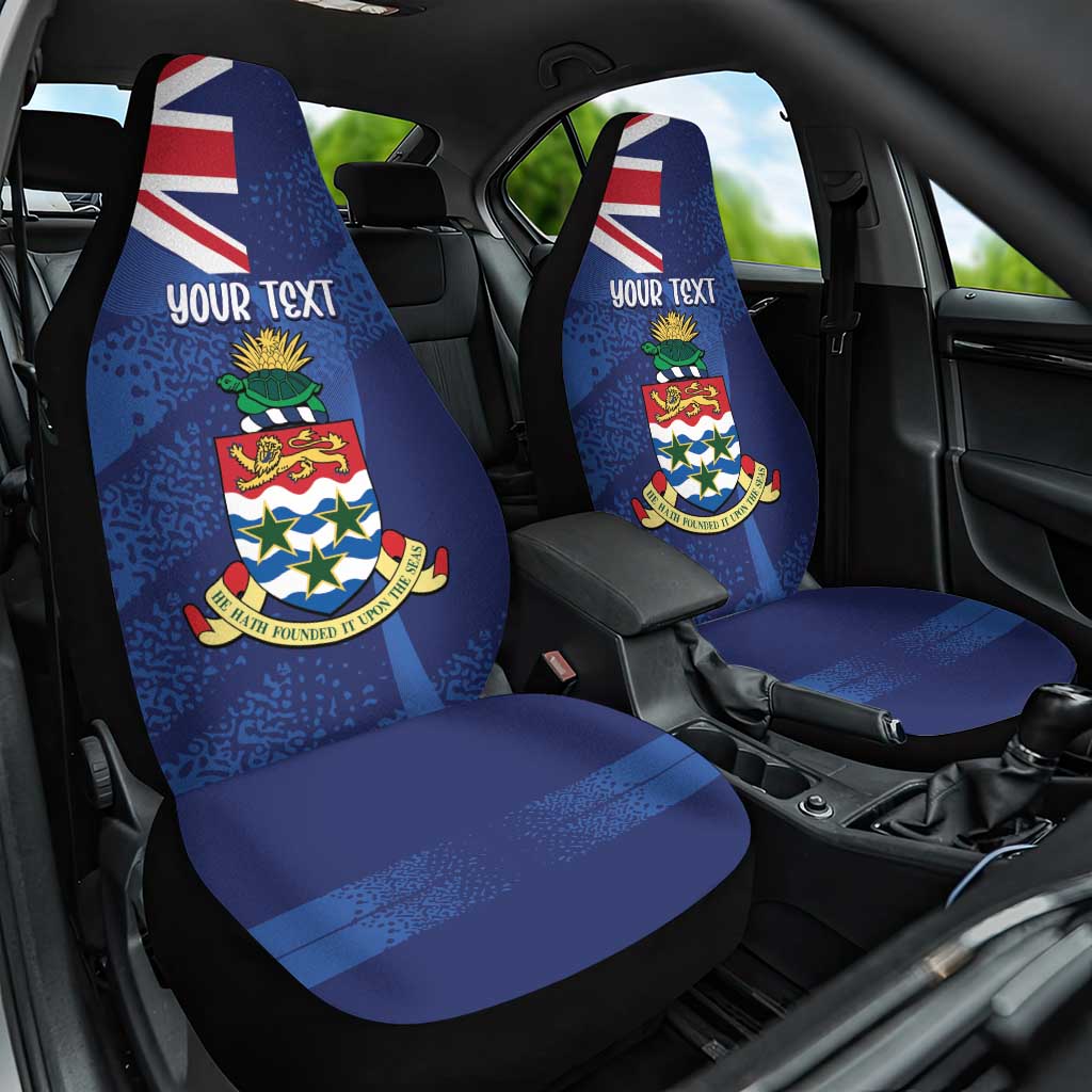 Personalised Cayman Islands Car Seat Cover Coat Of Arms Grunge Style - Wonder Print Shop