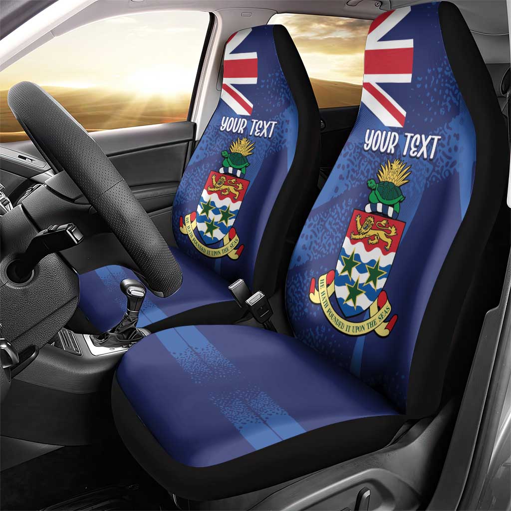 Personalised Cayman Islands Car Seat Cover Coat Of Arms Grunge Style - Wonder Print Shop