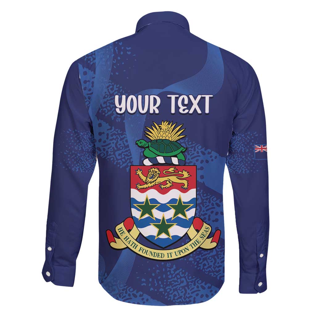 Personalised Cayman Islands Family Matching Long Sleeve Bodycon Dress and Hawaiian Shirt Coat Of Arms Grunge Style - Wonder Print Shop
