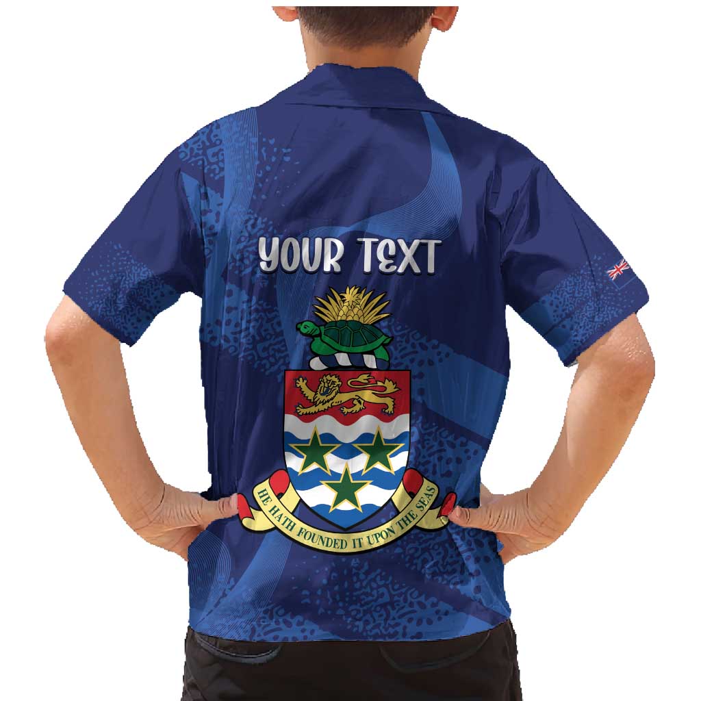 Personalised Cayman Islands Family Matching Mermaid Dress and Hawaiian Shirt Coat Of Arms Grunge Style - Wonder Print Shop