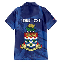 Personalised Cayman Islands Family Matching Off Shoulder Maxi Dress and Hawaiian Shirt Coat Of Arms Grunge Style - Wonder Print Shop