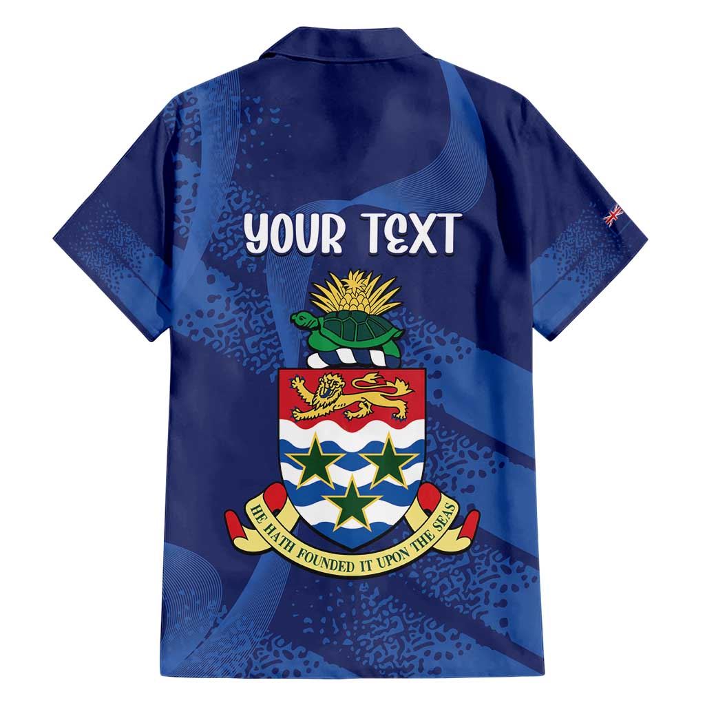 Personalised Cayman Islands Family Matching Short Sleeve Bodycon Dress and Hawaiian Shirt Coat Of Arms Grunge Style - Wonder Print Shop