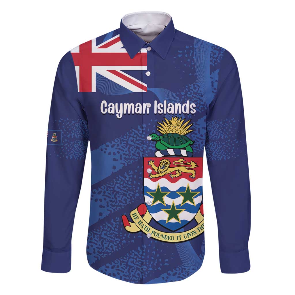 Personalised Cayman Islands Family Matching Short Sleeve Bodycon Dress and Hawaiian Shirt Coat Of Arms Grunge Style - Wonder Print Shop