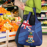 Personalised Cayman Islands Grocery Bag Coat Of Arms Grunge Style