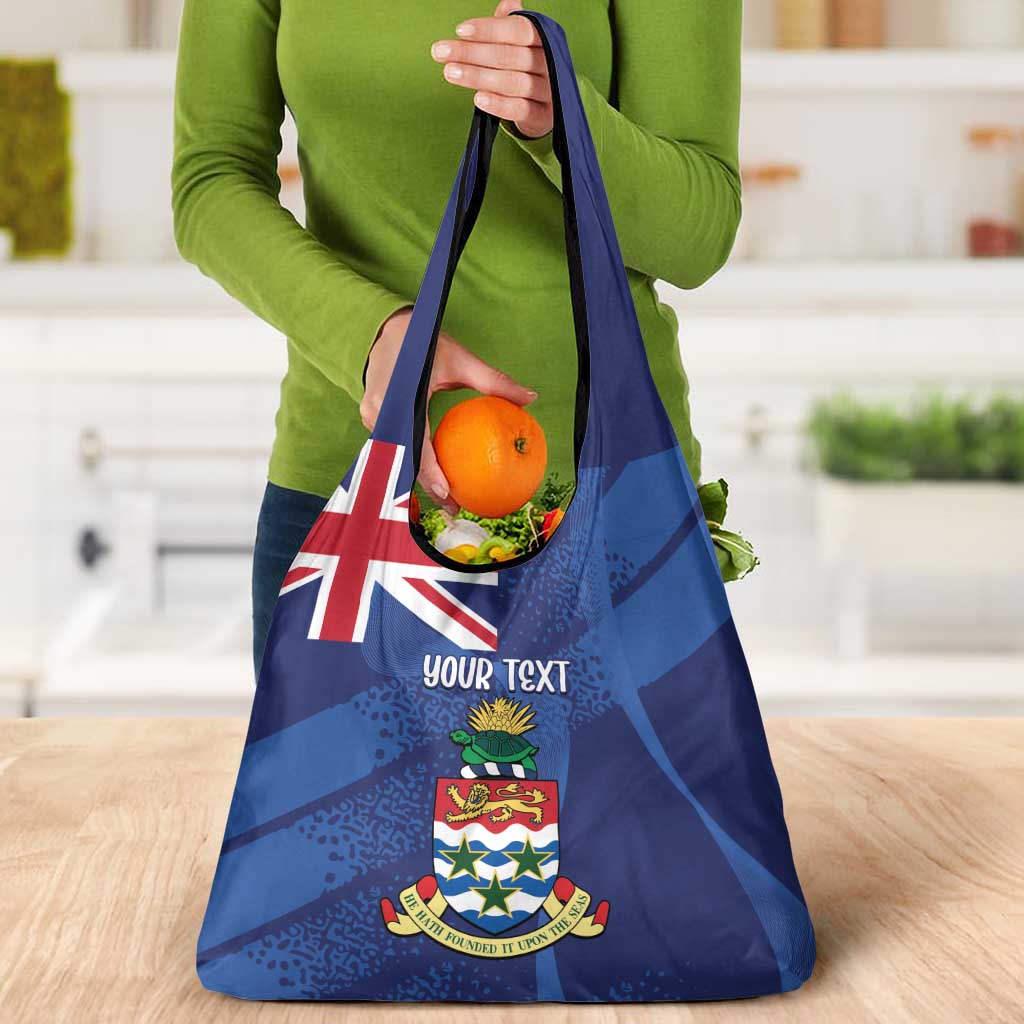 Personalised Cayman Islands Grocery Bag Coat Of Arms Grunge Style