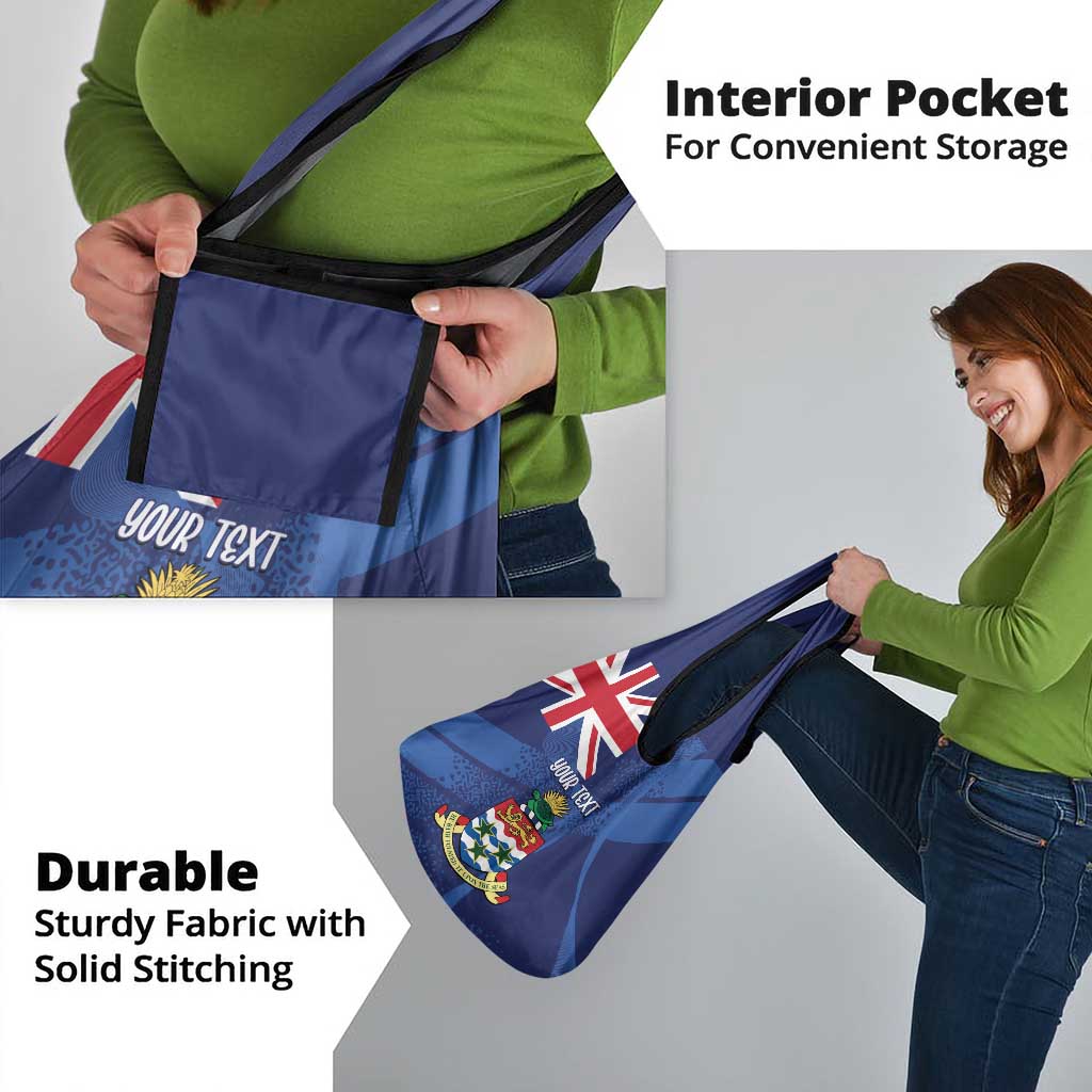 Personalised Cayman Islands Grocery Bag Coat Of Arms Grunge Style