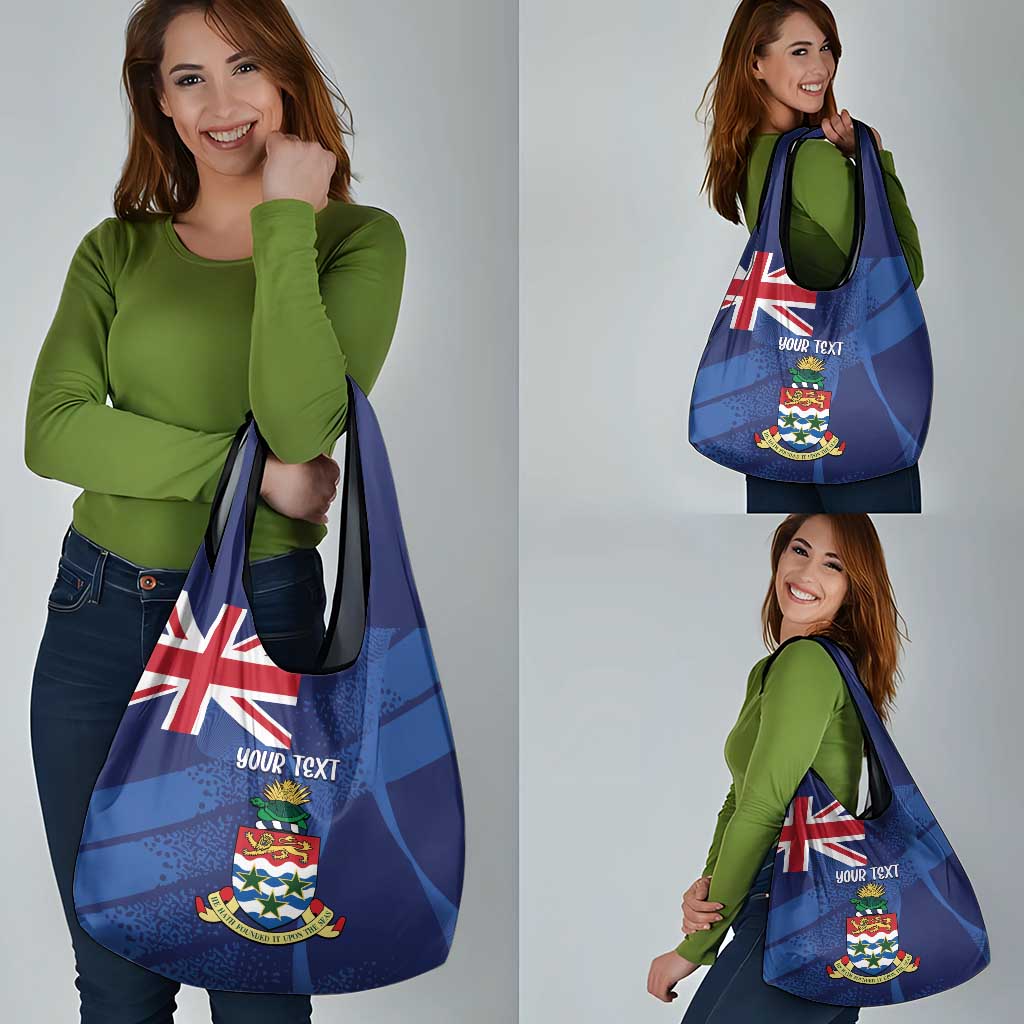 Personalised Cayman Islands Grocery Bag Coat Of Arms Grunge Style