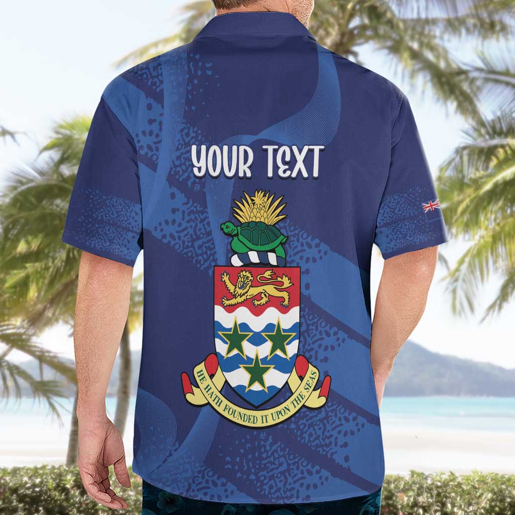 Personalised Cayman Islands Hawaiian Shirt Coat Of Arms Grunge Style - Wonder Print Shop