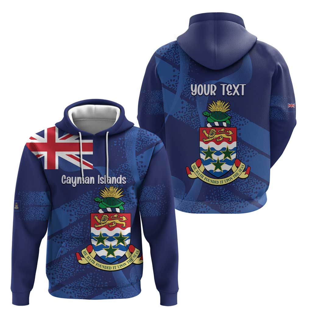 Personalised Cayman Islands Hoodie Coat Of Arms Grunge Style - Wonder Print Shop