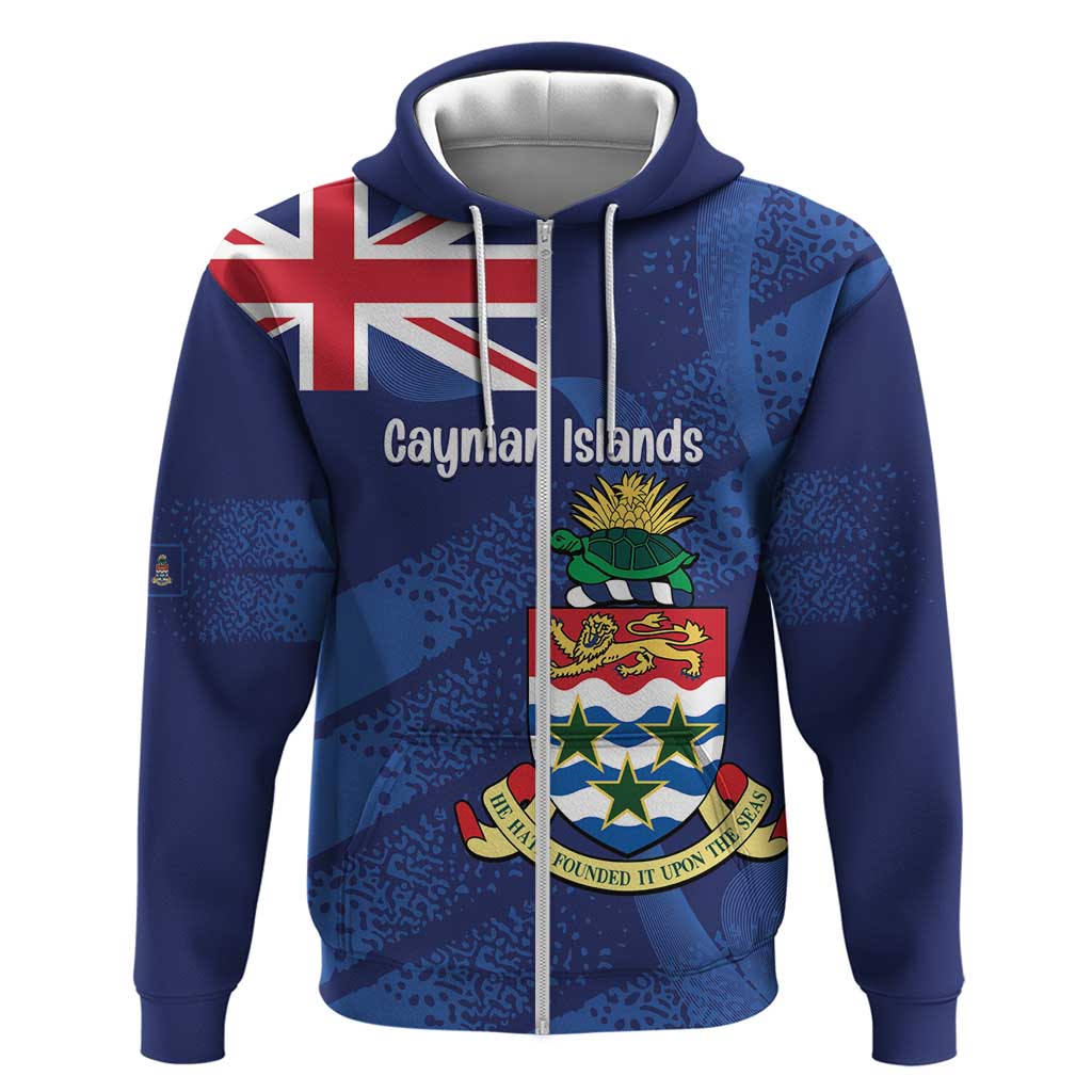 Personalised Cayman Islands Hoodie Coat Of Arms Grunge Style - Wonder Print Shop