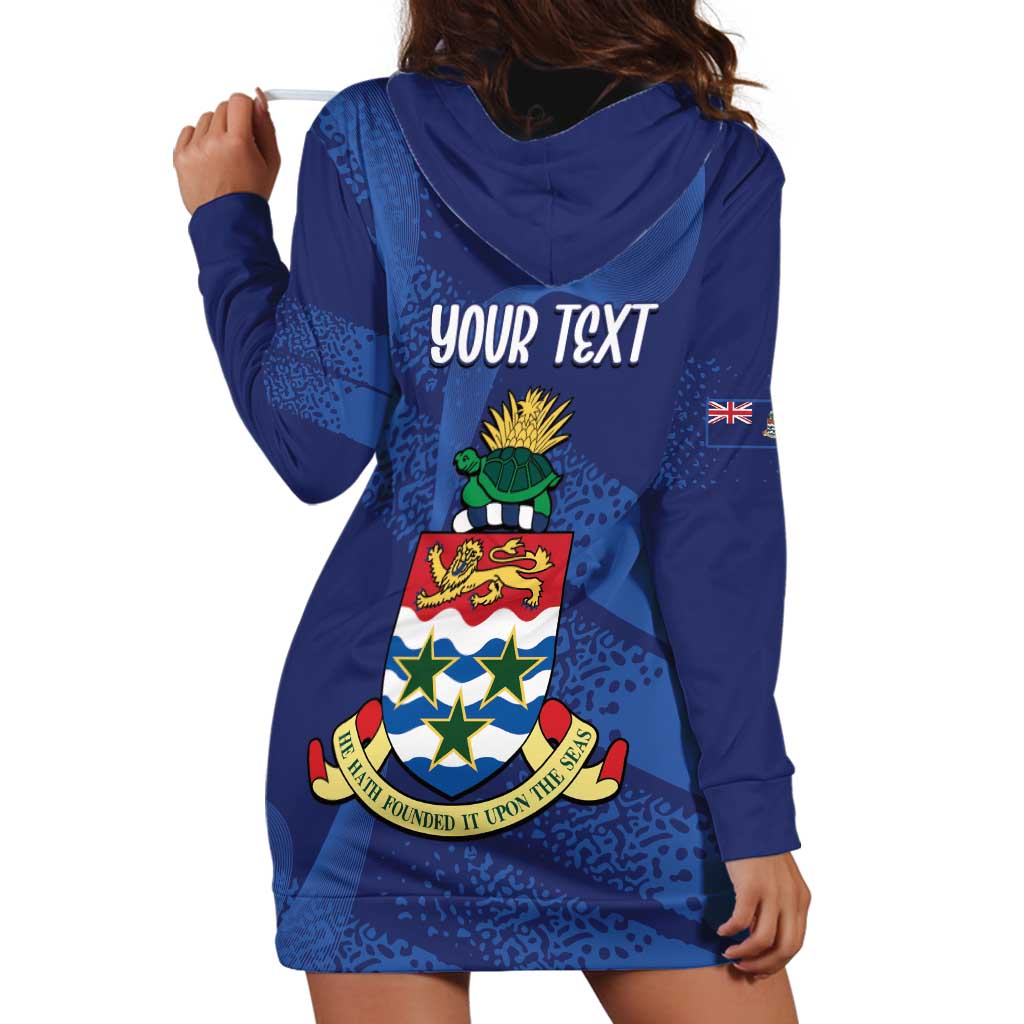 Personalised Cayman Islands Hoodie Dress Coat Of Arms Grunge Style - Wonder Print Shop
