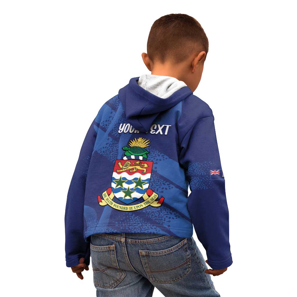 Personalised Cayman Islands Kid Hoodie Coat Of Arms Grunge Style - Wonder Print Shop