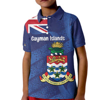 Personalised Cayman Islands Kid Polo Shirt Coat Of Arms Grunge Style - Wonder Print Shop