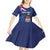 Personalised Cayman Islands Kid Short Sleeve Dress Coat Of Arms Grunge Style - Wonder Print Shop