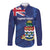 Personalised Cayman Islands Long Sleeve Button Shirt Coat Of Arms Grunge Style