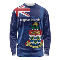 Personalised Cayman Islands Long Sleeve Shirt Coat Of Arms Grunge Style - Wonder Print Shop