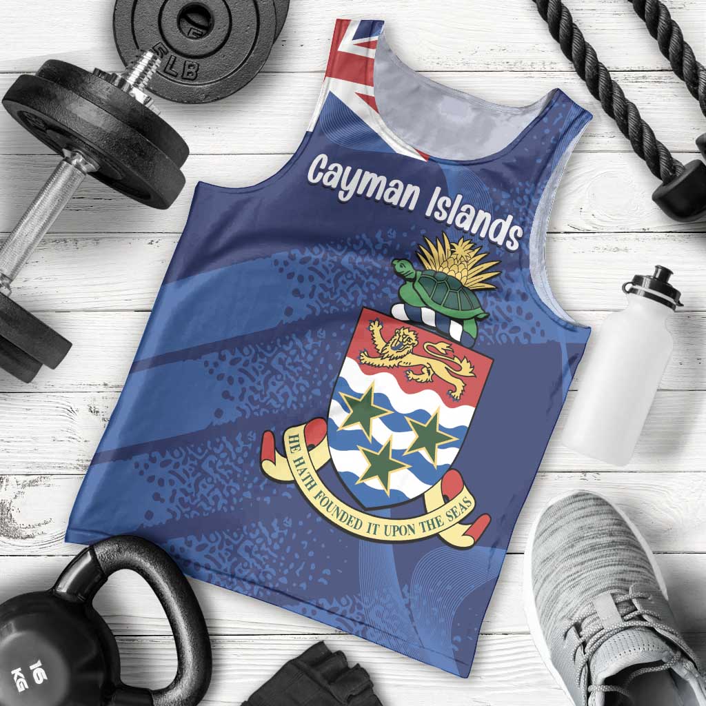 Personalised Cayman Islands Men Tank Top Coat Of Arms Grunge Style - Wonder Print Shop