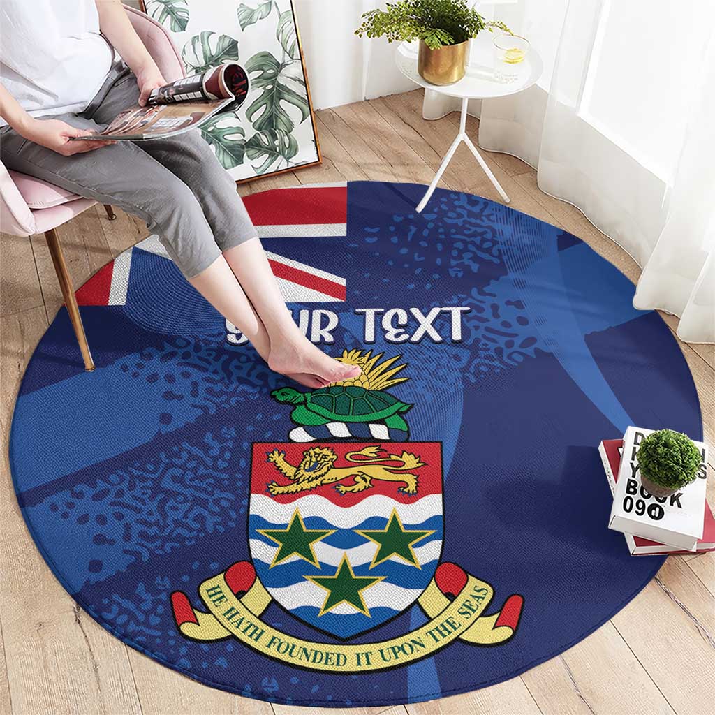 Personalised Cayman Islands Round Carpet Coat Of Arms Grunge Style - Wonder Print Shop