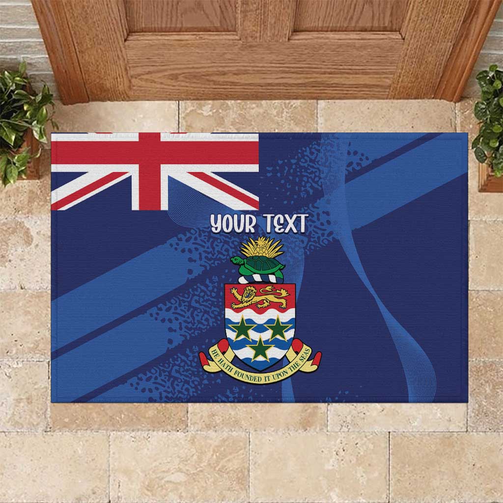 Personalised Cayman Islands Rubber Doormat Coat Of Arms Grunge Style - Wonder Print Shop