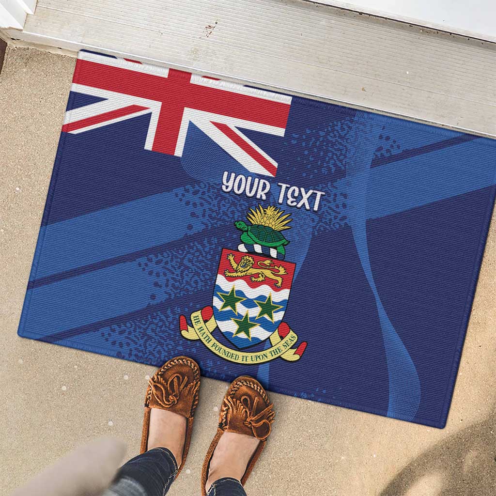 Personalised Cayman Islands Rubber Doormat Coat Of Arms Grunge Style - Wonder Print Shop
