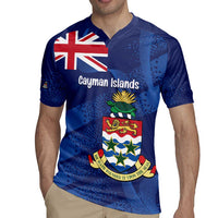 Personalised Cayman Islands Rugby Jersey Coat Of Arms Grunge Style - Wonder Print Shop