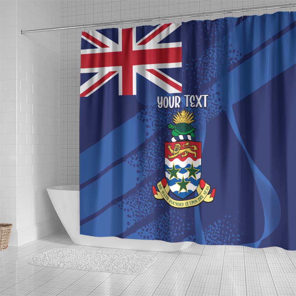 Personalised Cayman Islands Shower Curtain Coat Of Arms Grunge Style - Wonder Print Shop