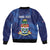 Personalised Cayman Islands Sleeve Zip Bomber Jacket Coat Of Arms Grunge Style - Wonder Print Shop