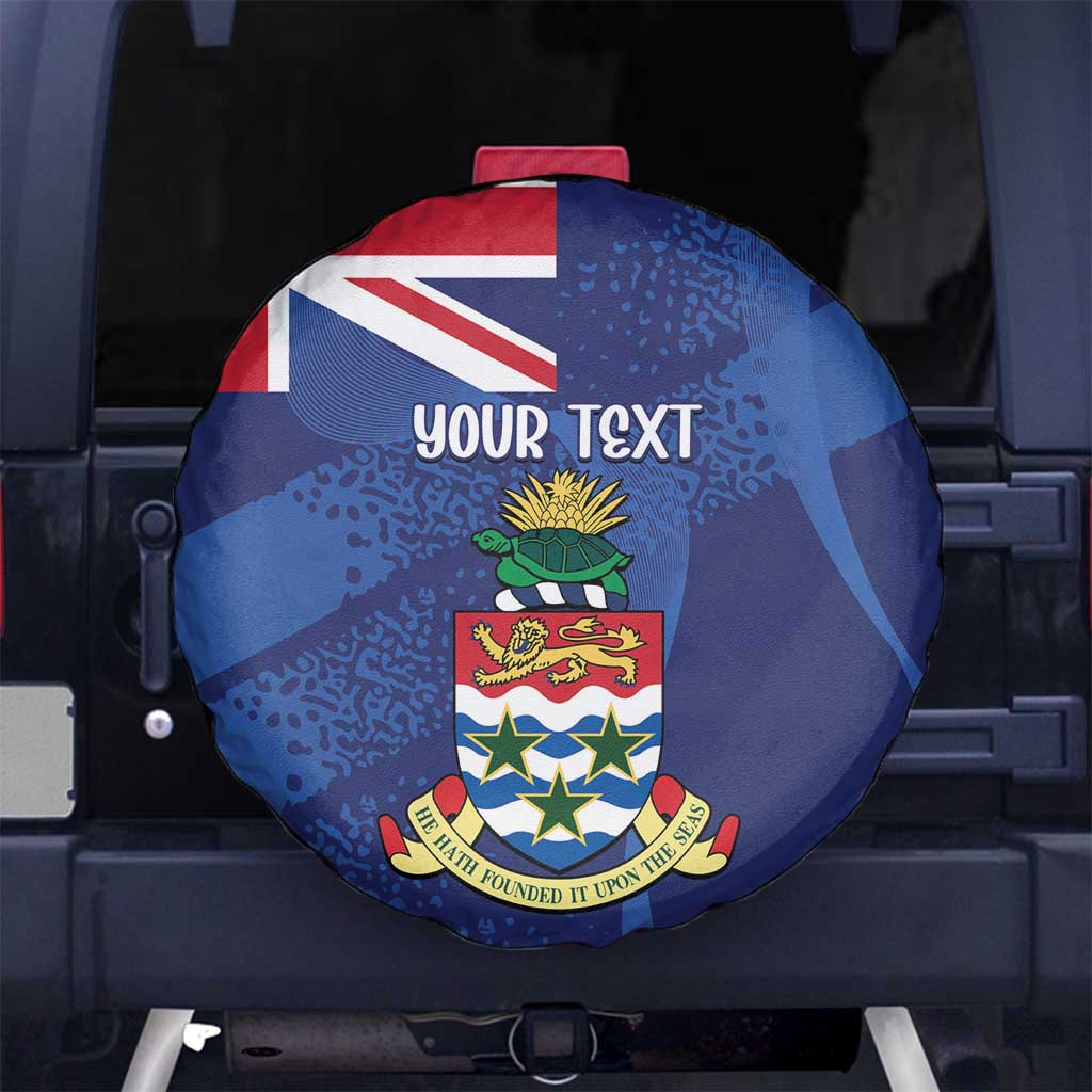 Personalised Cayman Islands Spare Tire Cover Coat Of Arms Grunge Style - Wonder Print Shop