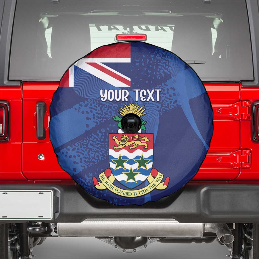 Personalised Cayman Islands Spare Tire Cover Coat Of Arms Grunge Style - Wonder Print Shop