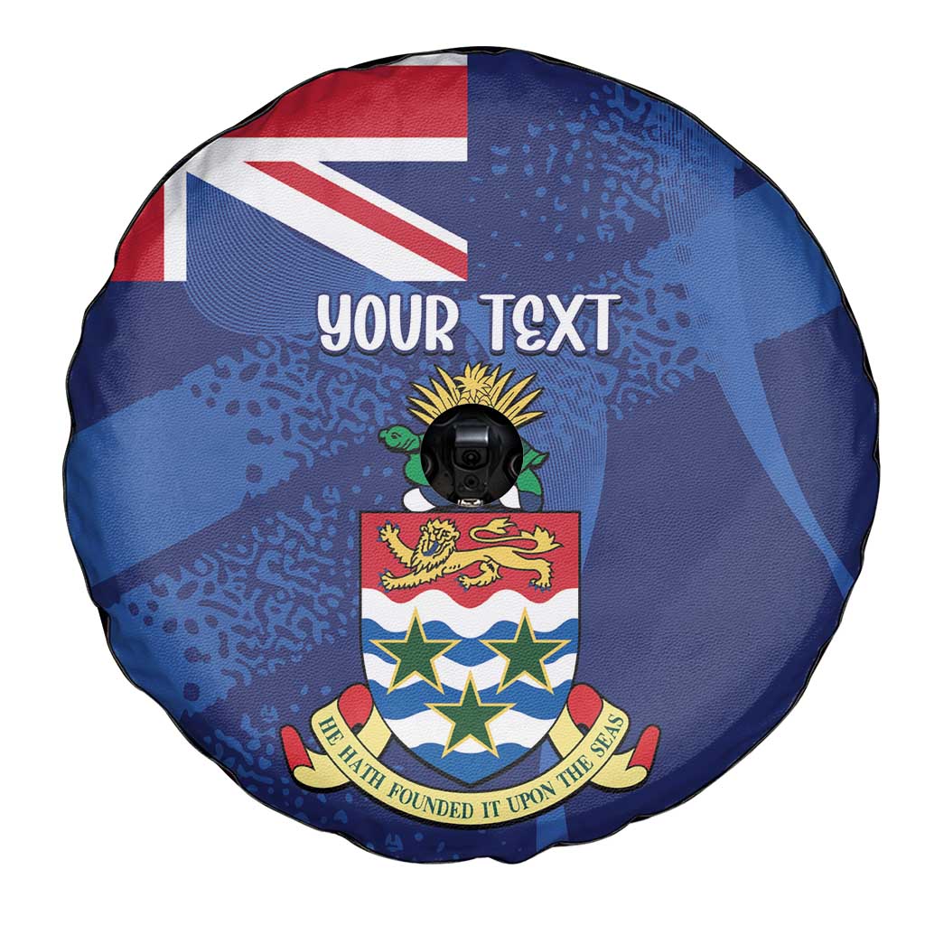 Personalised Cayman Islands Spare Tire Cover Coat Of Arms Grunge Style - Wonder Print Shop