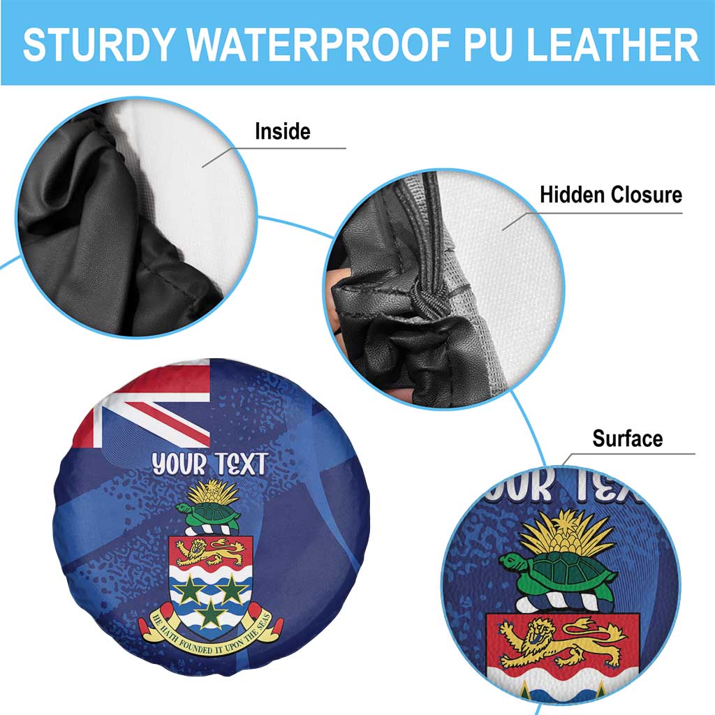 Personalised Cayman Islands Spare Tire Cover Coat Of Arms Grunge Style - Wonder Print Shop