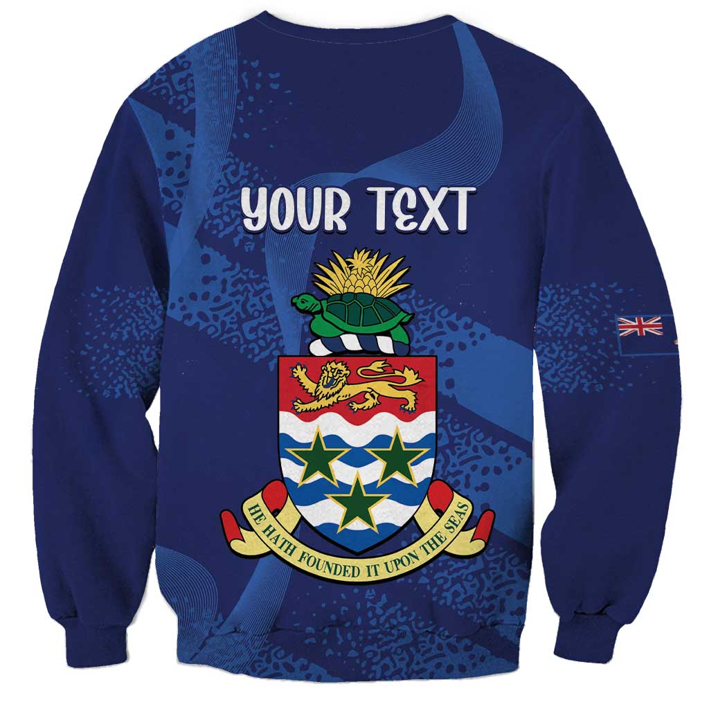 Personalised Cayman Islands Sweatshirt Coat Of Arms Grunge Style - Wonder Print Shop