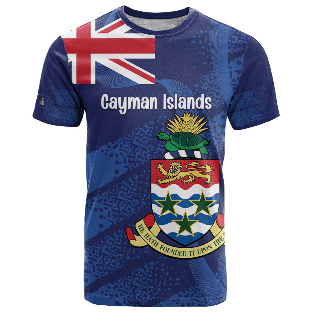 Personalised Cayman Islands T Shirt Coat Of Arms Grunge Style - Wonder Print Shop
