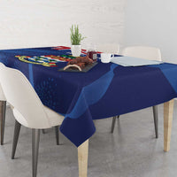 Personalised Cayman Islands Tablecloth Coat Of Arms Grunge Style - Wonder Print Shop