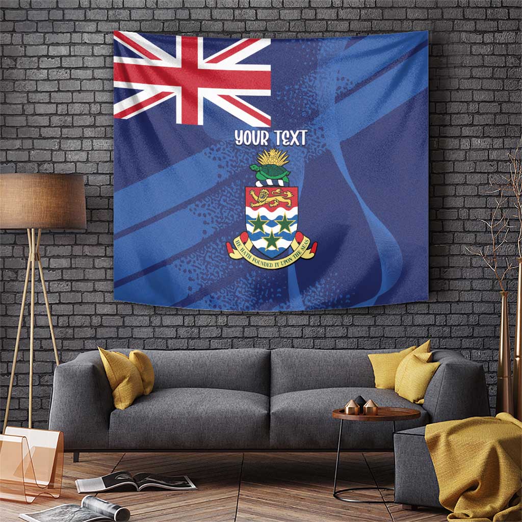 Personalised Cayman Islands Tapestry Coat Of Arms Grunge Style - Wonder Print Shop