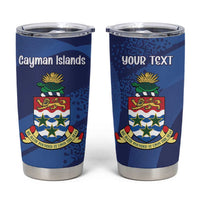 Personalised Cayman Islands Tumbler Cup Coat Of Arms Grunge Style - Wonder Print Shop