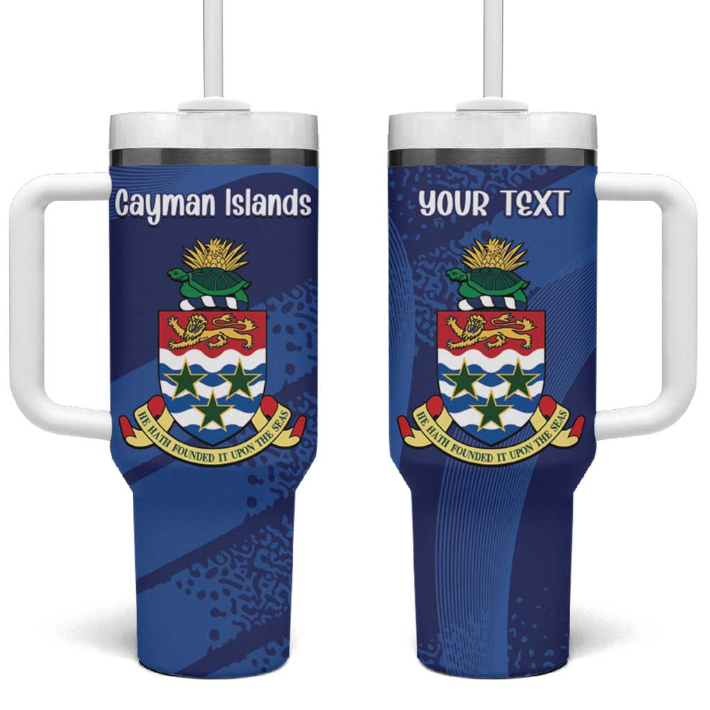 Personalised Cayman Islands Tumbler With Handle Coat Of Arms Grunge Style - Wonder Print Shop