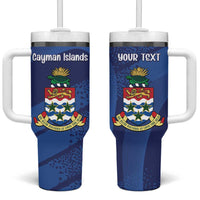 Personalised Cayman Islands Tumbler With Handle Coat Of Arms Grunge Style - Wonder Print Shop