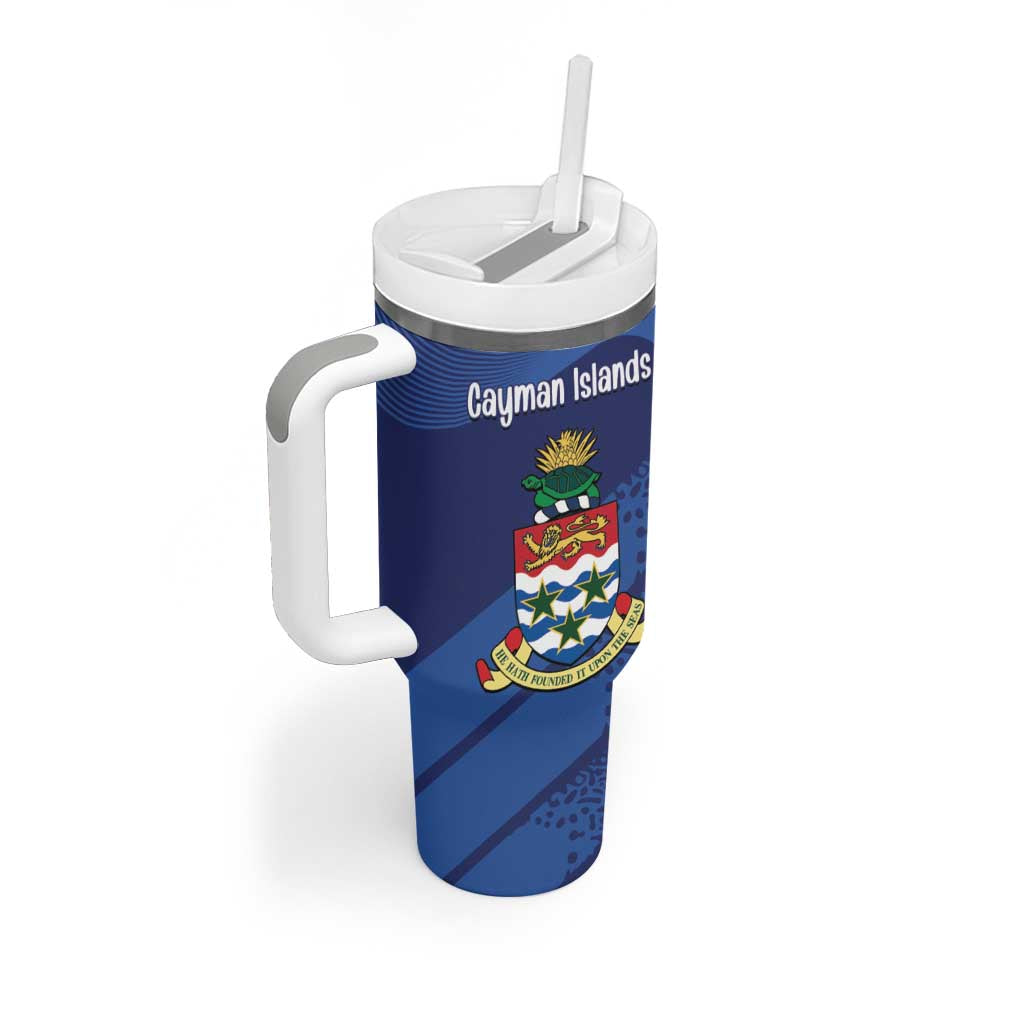 Personalised Cayman Islands Tumbler With Handle Coat Of Arms Grunge Style - Wonder Print Shop