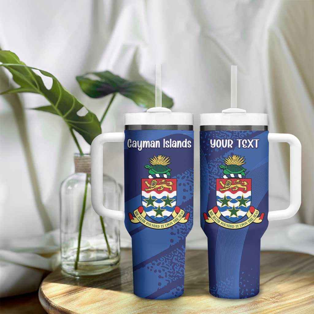 Personalised Cayman Islands Tumbler With Handle Coat Of Arms Grunge Style - Wonder Print Shop