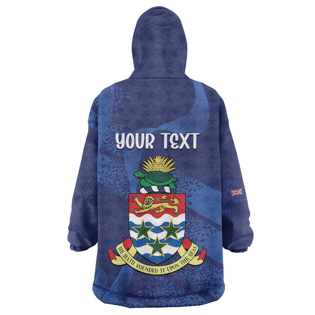 Personalised Cayman Islands Wearable Blanket Hoodie Coat Of Arms Grunge Style - Wonder Print Shop