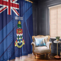 Personalised Cayman Islands Window Curtain Coat Of Arms Grunge Style - Wonder Print Shop