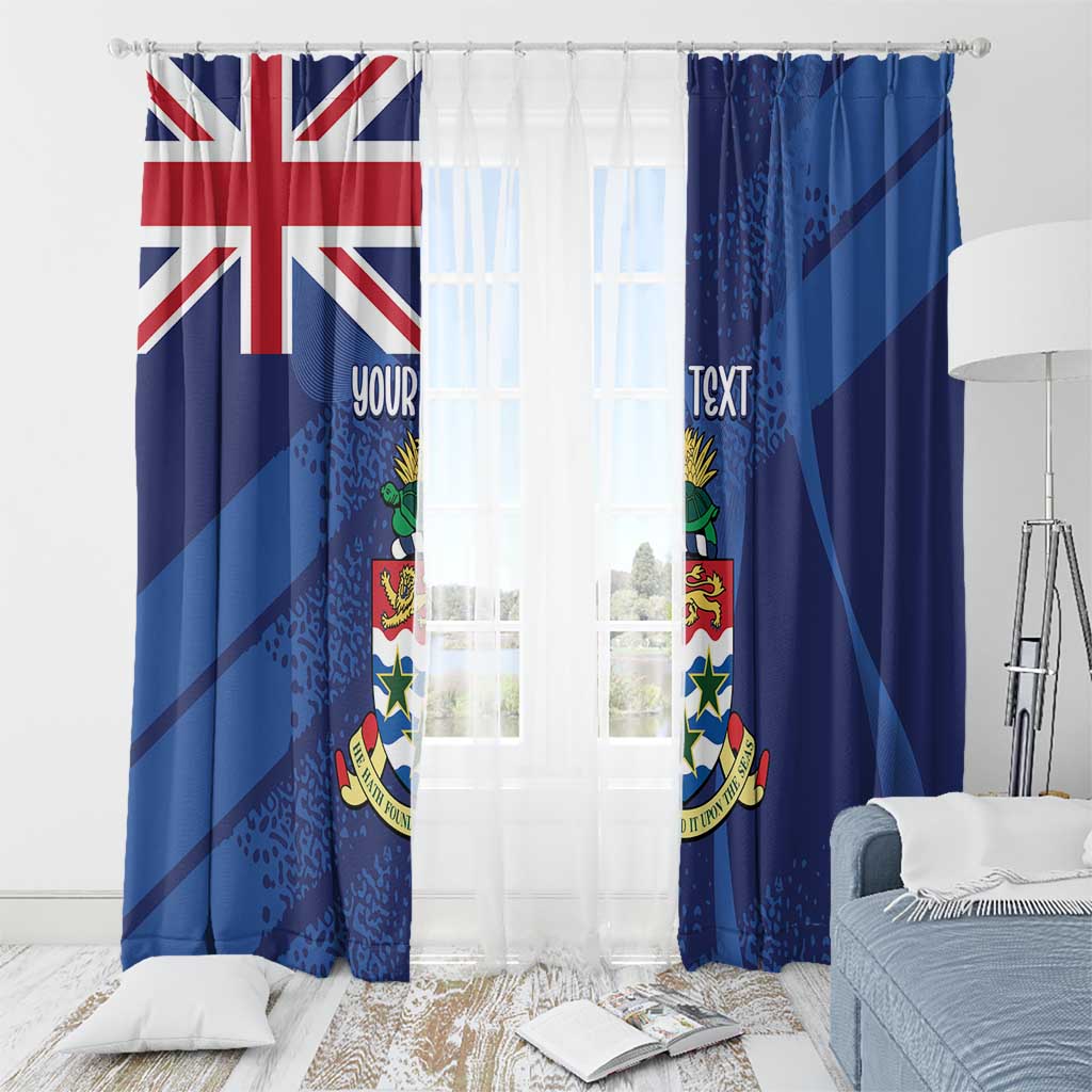 Personalised Cayman Islands Window Curtain Coat Of Arms Grunge Style - Wonder Print Shop