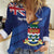 Personalised Cayman Islands Women Casual Shirt Coat Of Arms Grunge Style - Wonder Print Shop