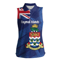 Personalised Cayman Islands Women Sleeveless Polo Shirt Coat Of Arms Grunge Style - Wonder Print Shop