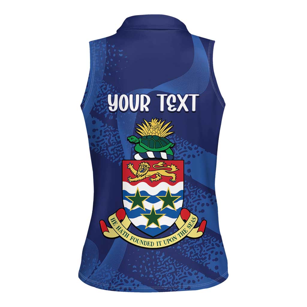 Personalised Cayman Islands Women Sleeveless Polo Shirt Coat Of Arms Grunge Style - Wonder Print Shop