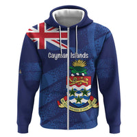Personalised Cayman Islands Zip Hoodie Coat Of Arms Grunge Style - Wonder Print Shop