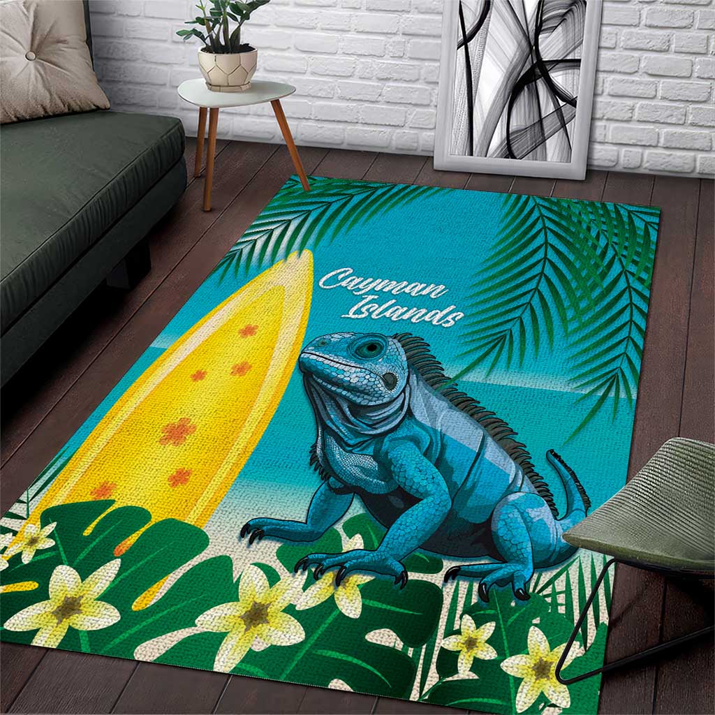 Blue Iguana Cayman Islands Area Rug Turquoise Tropical Vibes - Wonder Print Shop
