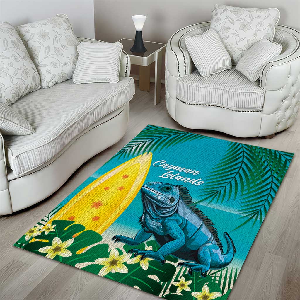 Blue Iguana Cayman Islands Area Rug Turquoise Tropical Vibes - Wonder Print Shop