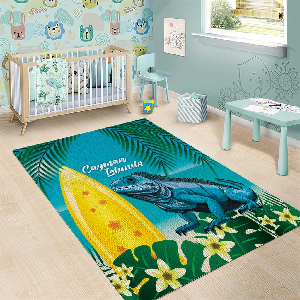 Blue Iguana Cayman Islands Area Rug Turquoise Tropical Vibes - Wonder Print Shop